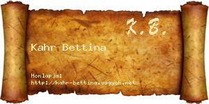Kahr Bettina névjegykártya