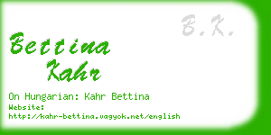 bettina kahr business card